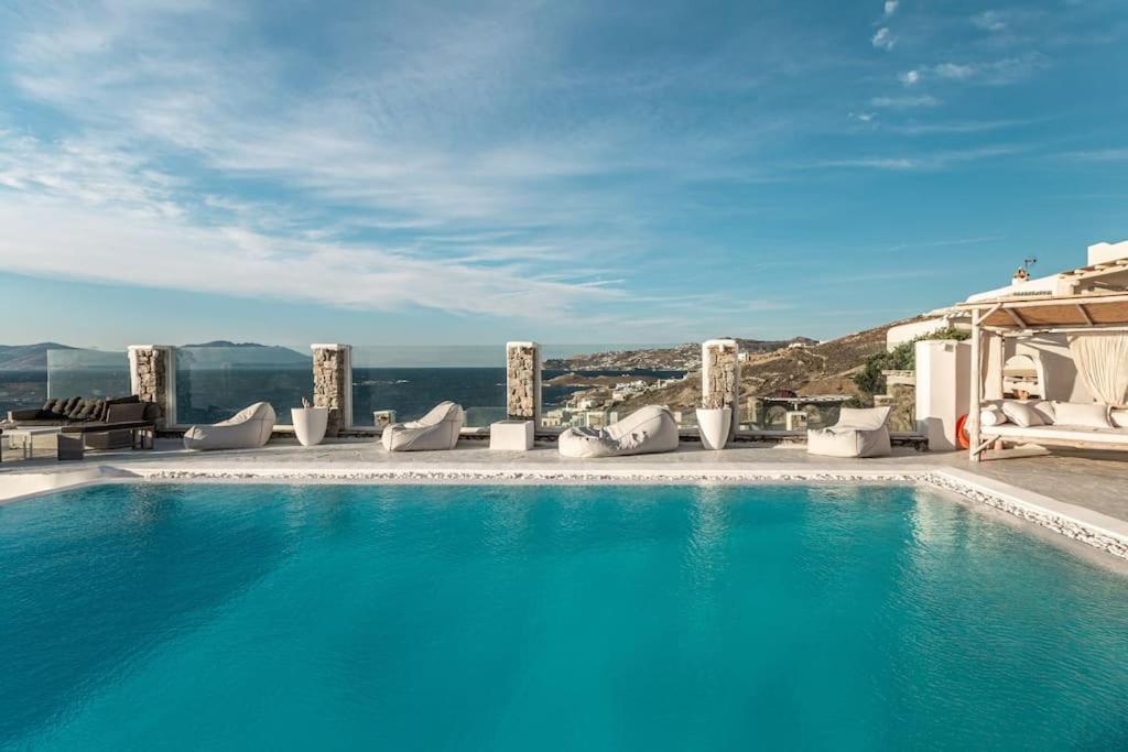 Mykonos Sea View Luxury Villa By Calypso Sunset Villas Mykonos Town Ngoại thất bức ảnh