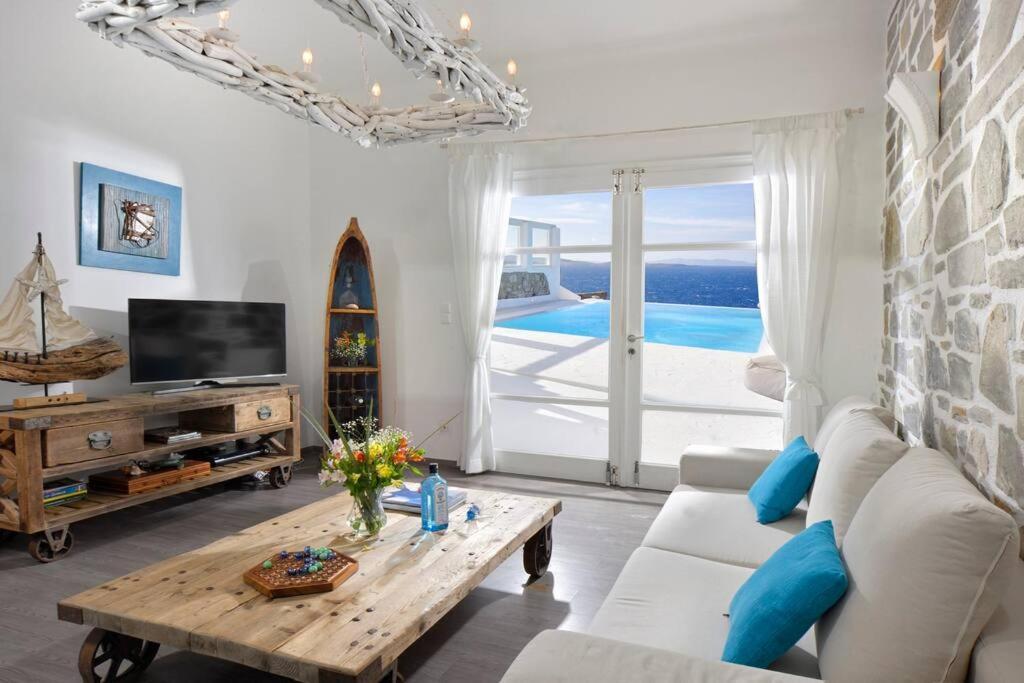 Mykonos Sea View Luxury Villa By Calypso Sunset Villas Mykonos Town Ngoại thất bức ảnh