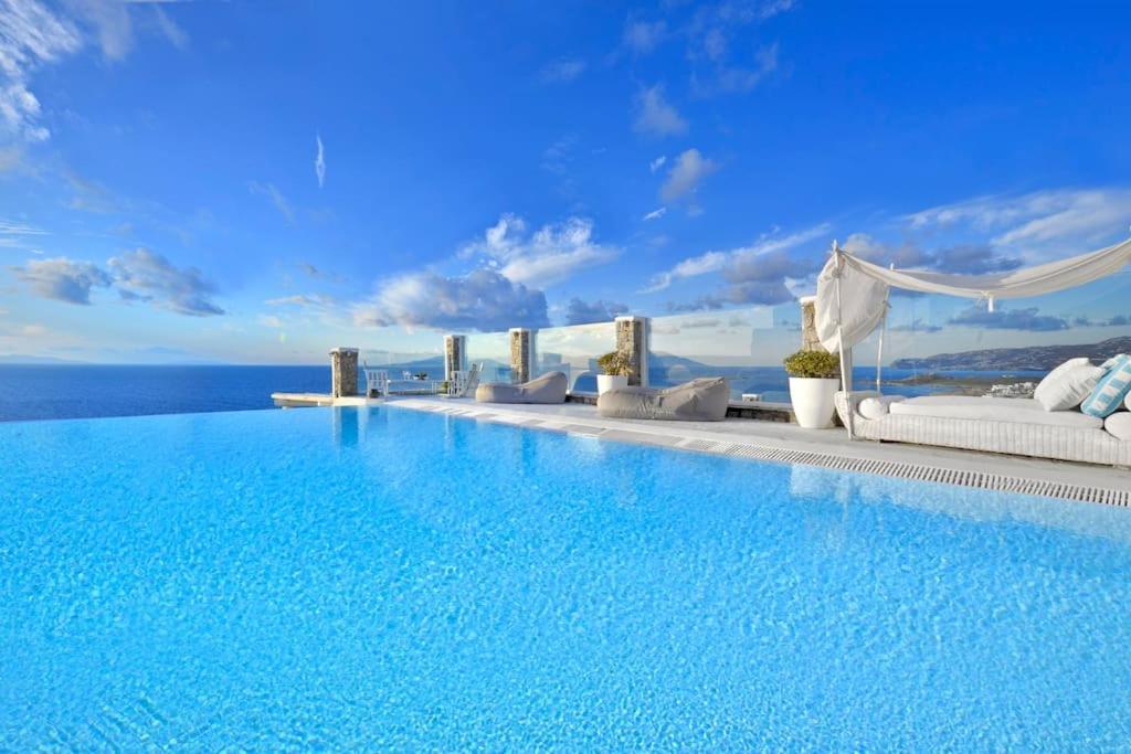 Mykonos Sea View Luxury Villa By Calypso Sunset Villas Mykonos Town Ngoại thất bức ảnh